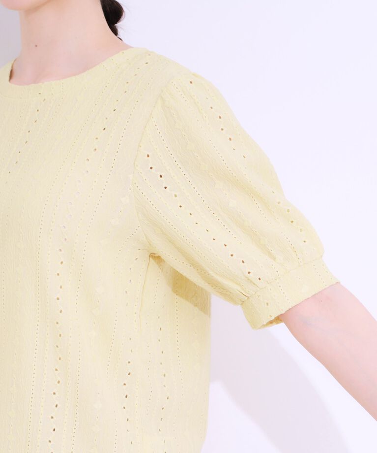 SHOO･LA･RUE「【洗える/S-LL】大人フェミニンな着こなしに ジャカードレーストップス」|Tシャツ・カットソー|