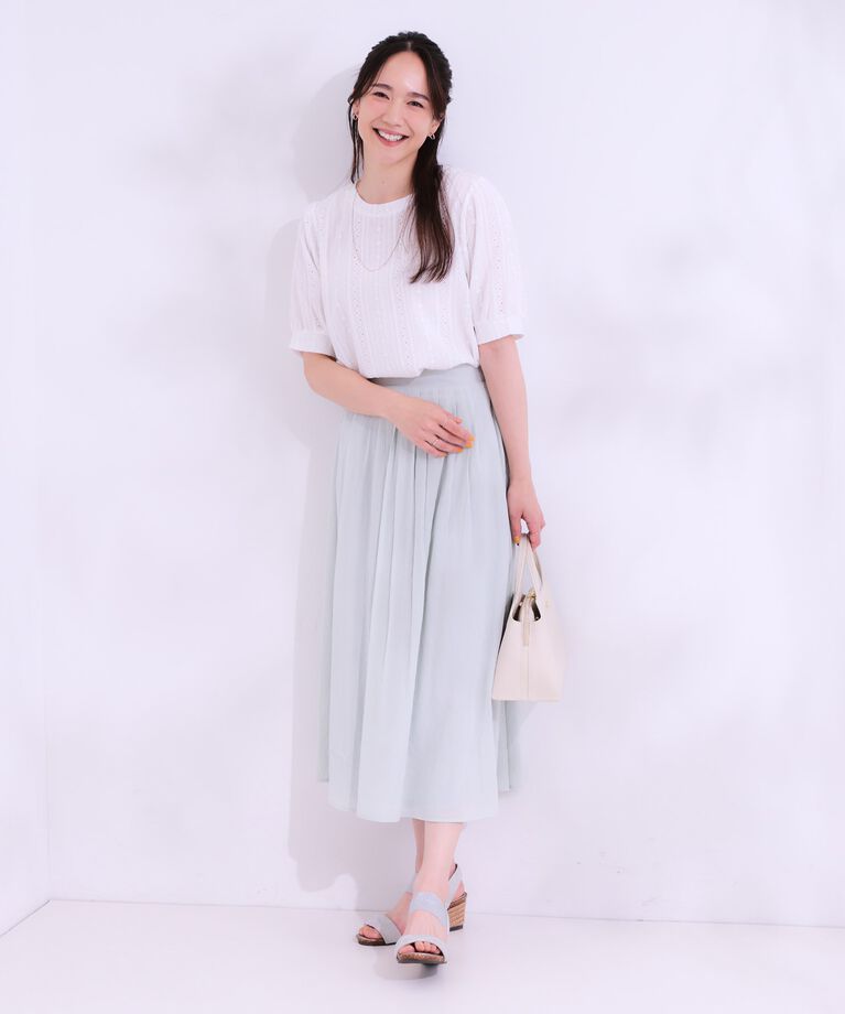 SHOO･LA･RUE「【洗える/S-LL】大人フェミニンな着こなしに ジャカードレーストップス」|Tシャツ・カットソー|