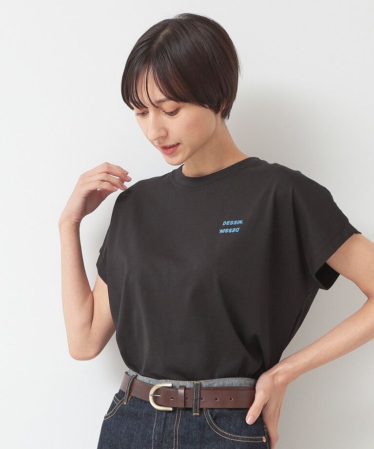 Dessin「フロッキープリントポイントロゴTシャツ（XS～L）」|Tシャツ・カットソー|
