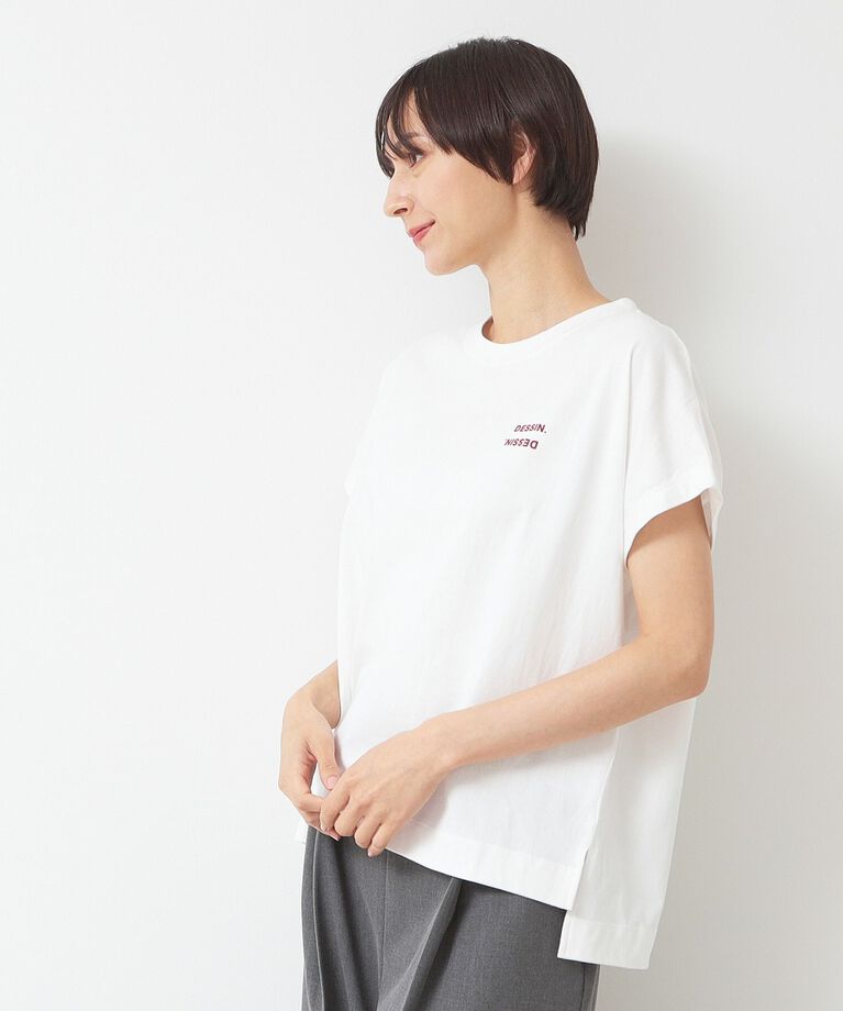 Dessin「フロッキープリントポイントロゴTシャツ（XS～L）」|Tシャツ・カットソー|