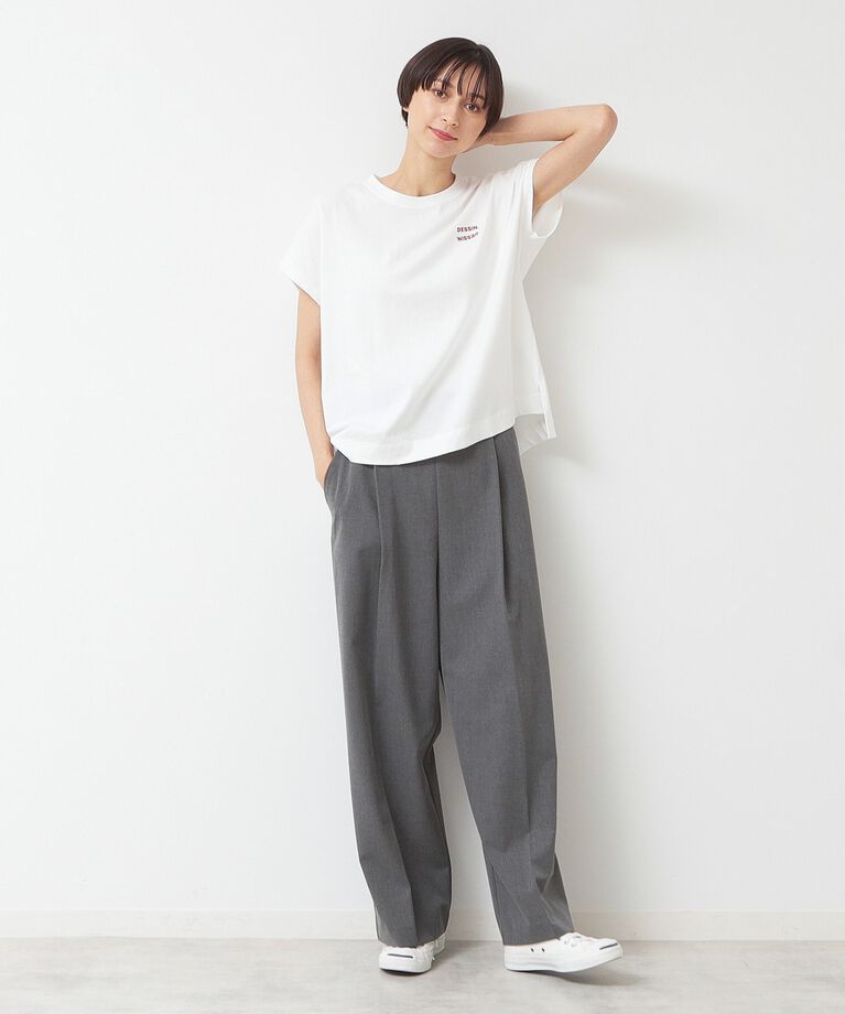 Dessin「フロッキープリントポイントロゴTシャツ（XS～L）」|Tシャツ・カットソー|