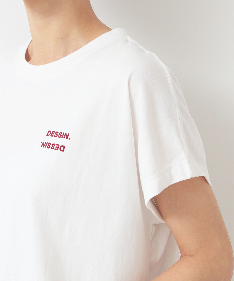 Dessin「フロッキープリントポイントロゴTシャツ（XS～L）」|Tシャツ・カットソー|