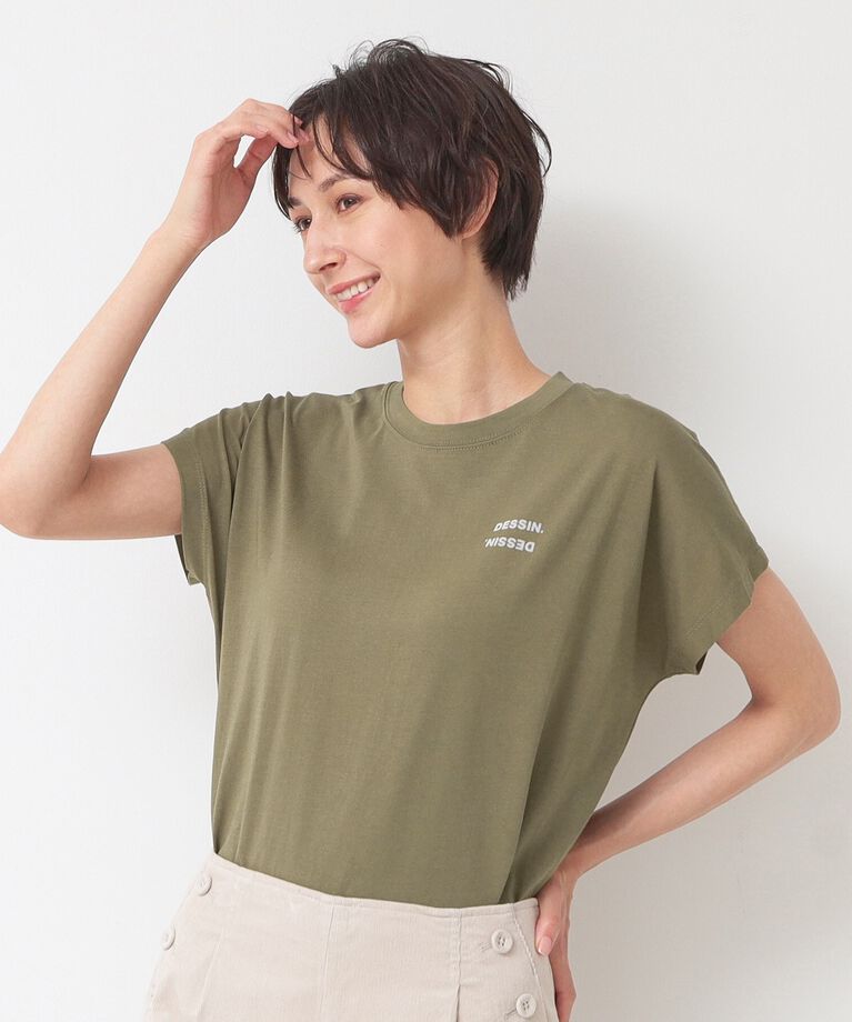 Dessin「フロッキープリントポイントロゴTシャツ（XS～L）」|Tシャツ・カットソー|