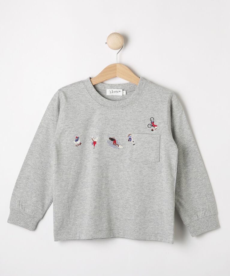Dessin「【リンクコーデ】ピープル刺繍ロンT」|Tシャツ・カットソー|