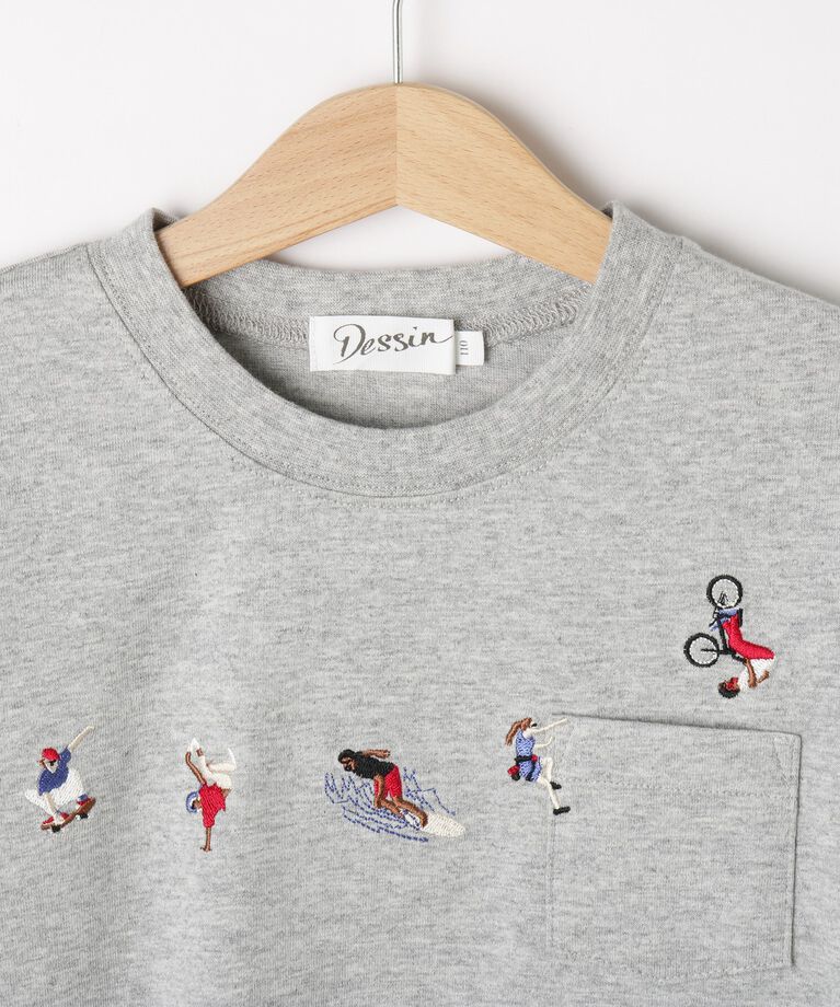 Dessin「【リンクコーデ】ピープル刺繍ロンT」|Tシャツ・カットソー|
