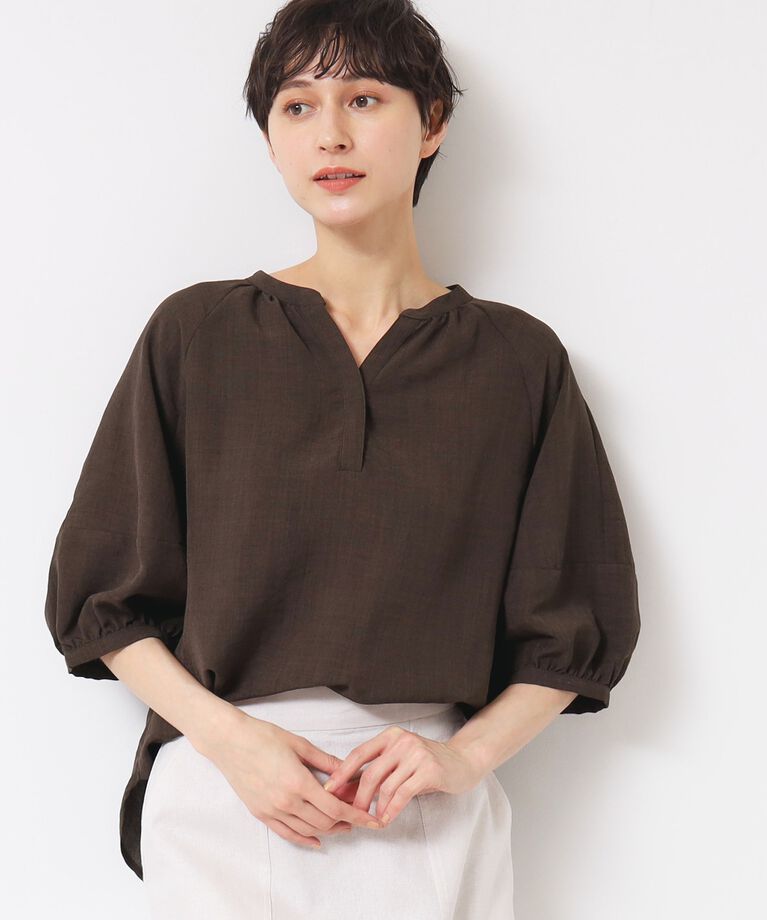 Dessin「【洗える】スキッパ―五分袖ブラウス（XS～L）」|シャツ・ブラウス|