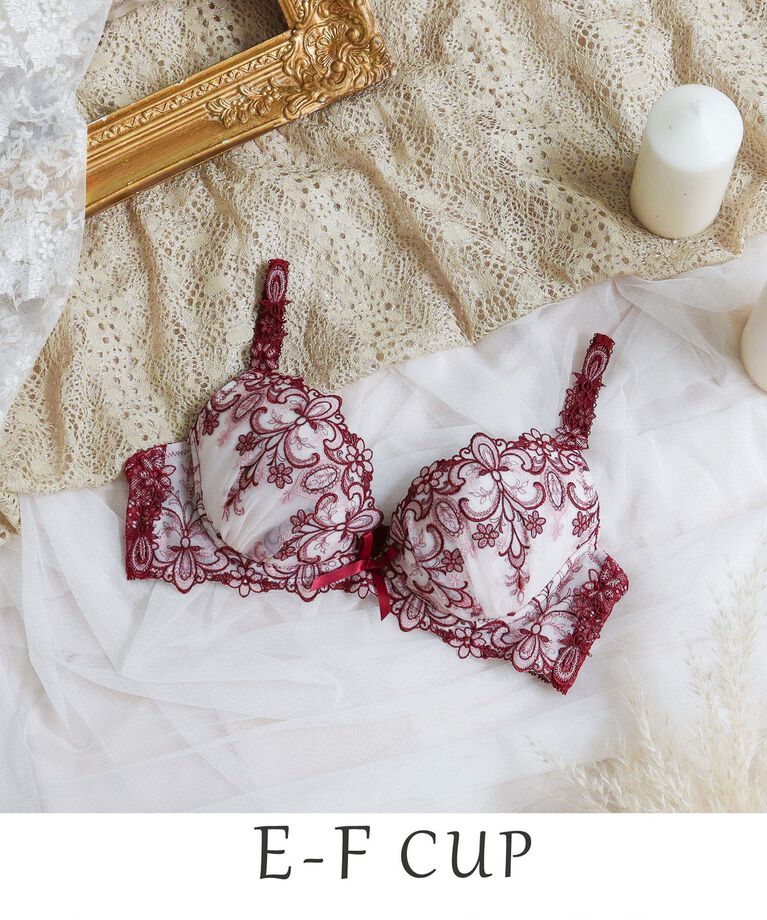Risa Magli「スカイラー ブラジャー（E-F）＜V Make Type＞」|インナー|ボルドー(064)