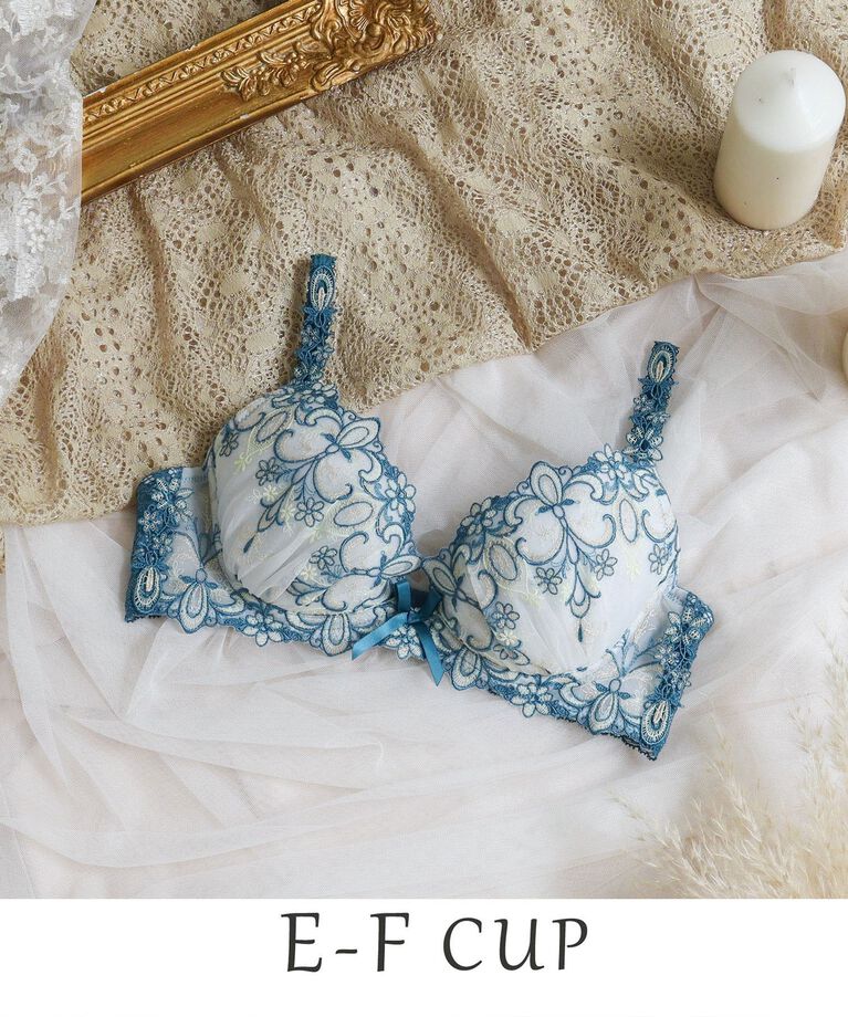 Risa Magli「スカイラー ブラジャー（E-F）＜V Make Type＞」|インナー|ブルー(092)