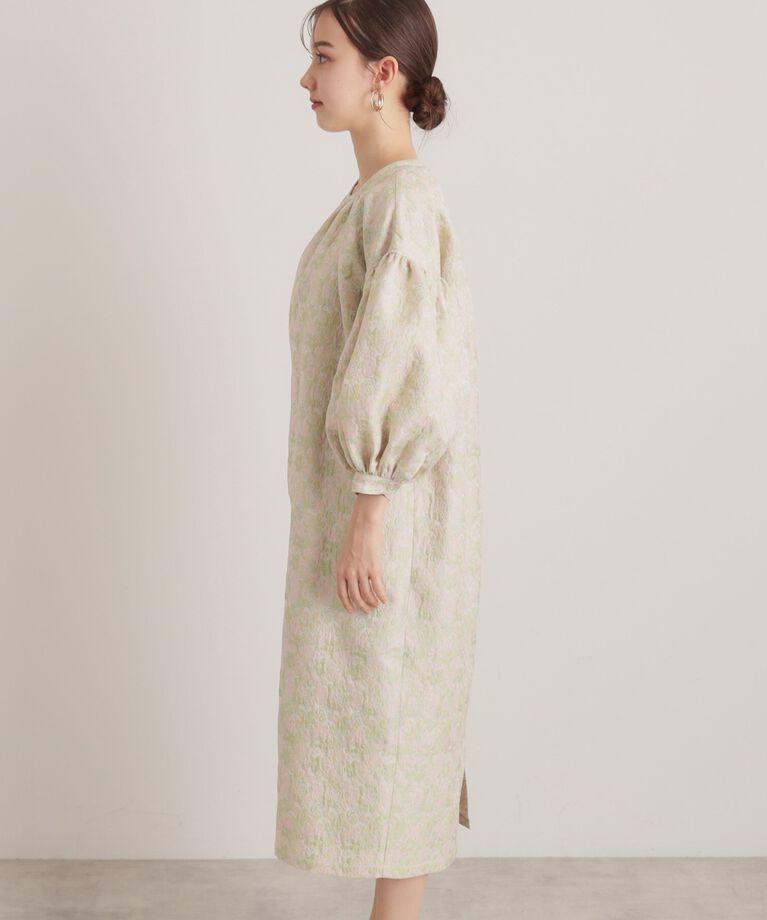 SunaUna「【トレンド／コクーン】小花ジャカードワンピース」|ワンピース|