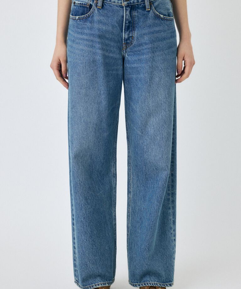 MOUSSY「90S LOWRISE LOOSE STRAIGHT」|デニム|BLU