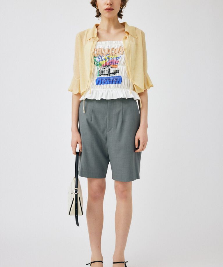 MOUSSY「SHORT SHIRT ボレロ」|シャツ・ブラウス|L/YEL1