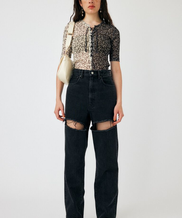 MOUSSY「ASYMMETRIC COLOR LACE UP トップス」|Tシャツ・カットソー|