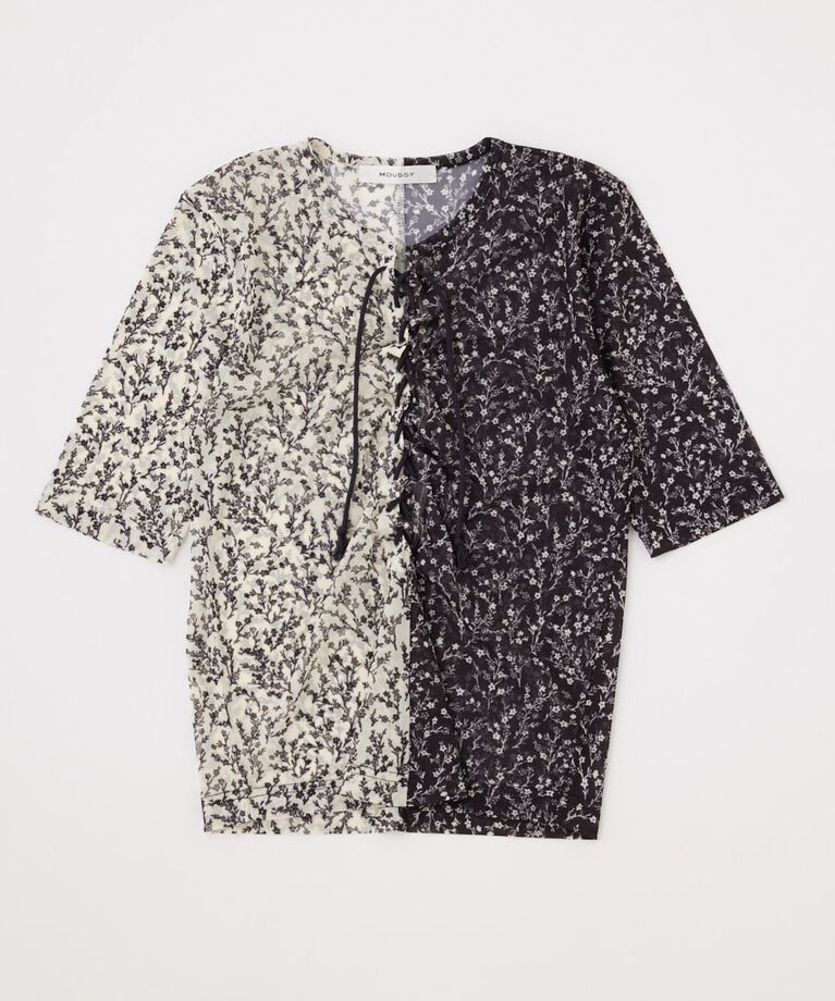 MOUSSY「ASYMMETRIC COLOR LACE UP トップス」|Tシャツ・カットソー|