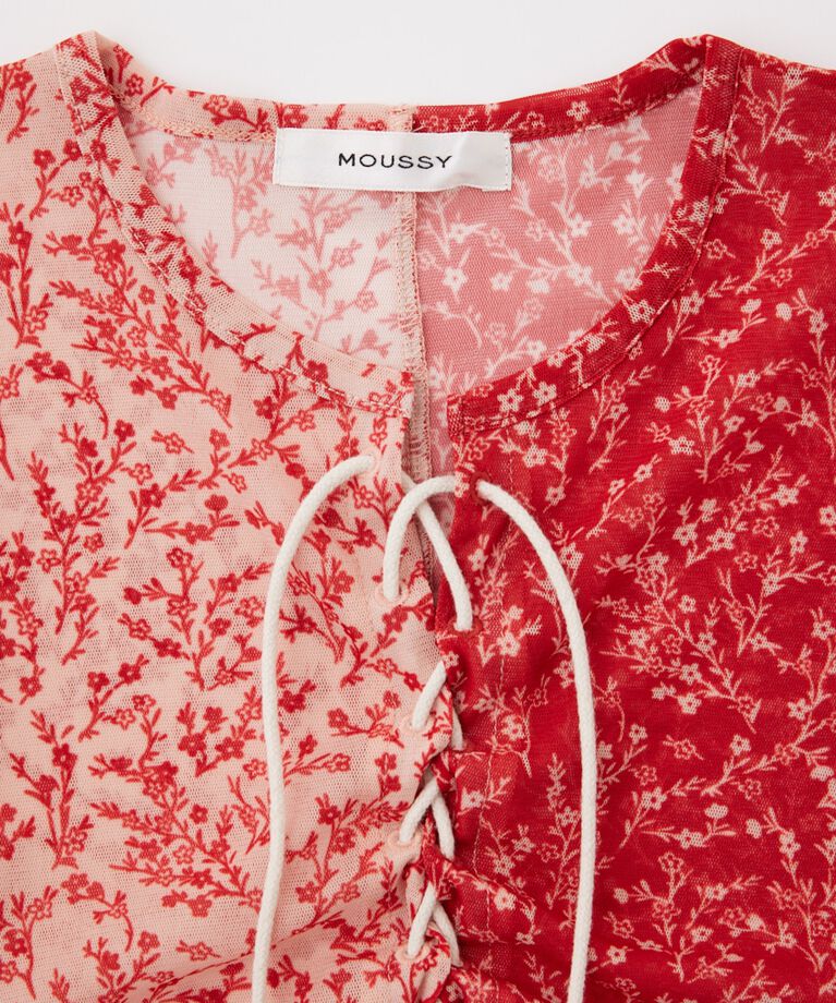 MOUSSY「ASYMMETRIC COLOR LACE UP トップス」|Tシャツ・カットソー|
