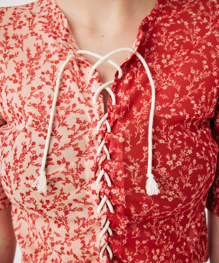 MOUSSY「ASYMMETRIC COLOR LACE UP トップス」|Tシャツ・カットソー|