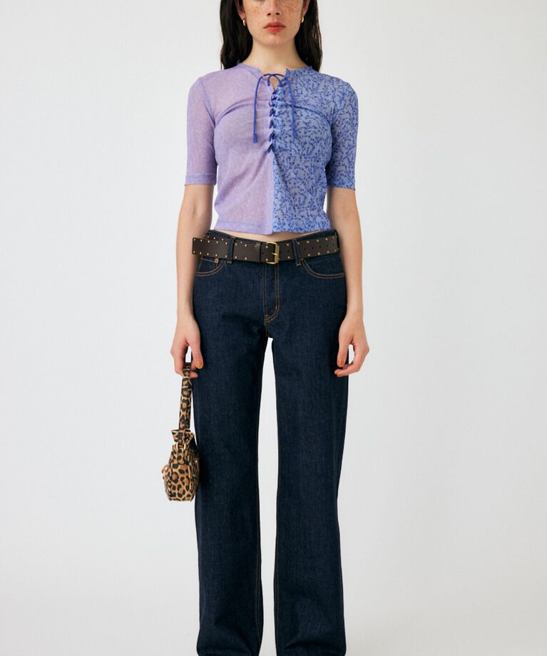 MOUSSY「ASYMMETRIC COLOR LACE UP トップス」|Tシャツ・カットソー|