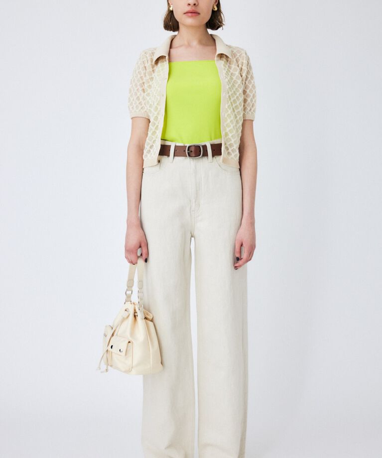 MOUSSY「OPENWORK KNIT POLO」|ニット・セーター|