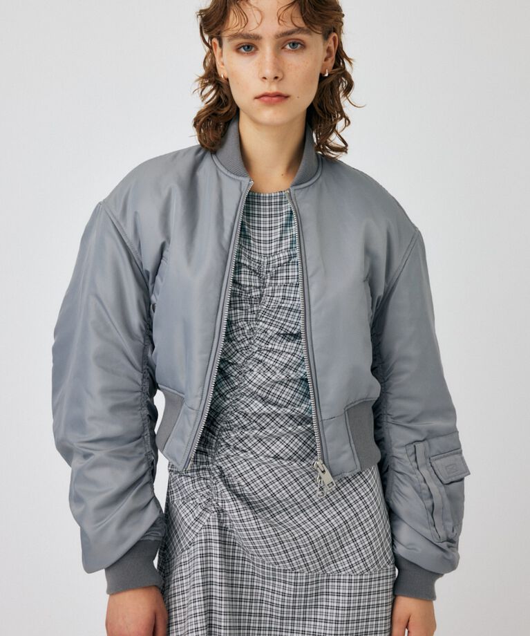 MOUSSY「VOLUME CROPPED MA-1」|ブルゾン・スタジャン|L/GRY1