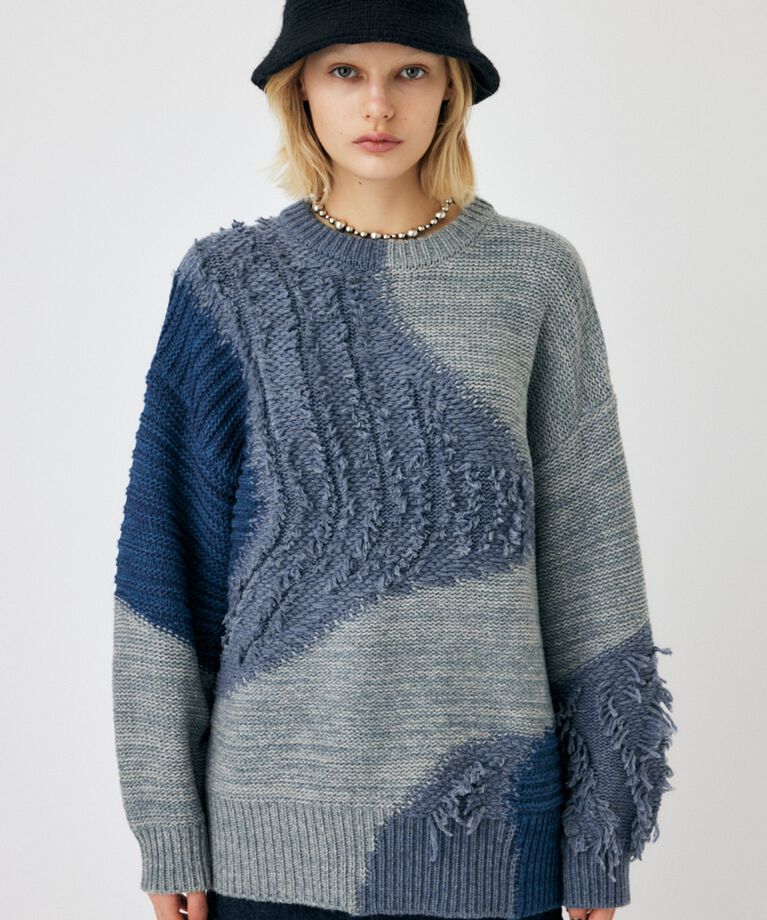 MOUSSY「PATCH DESIGN ニット」|ニット・セーター|