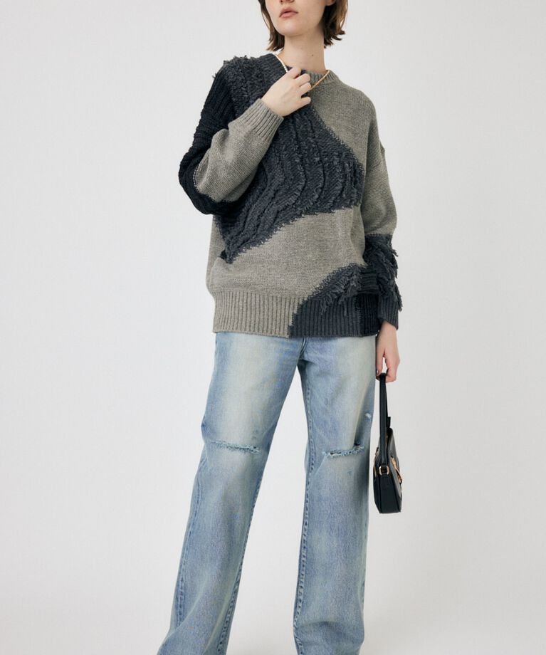 MOUSSY「PATCH DESIGN ニット」|ニット・セーター|