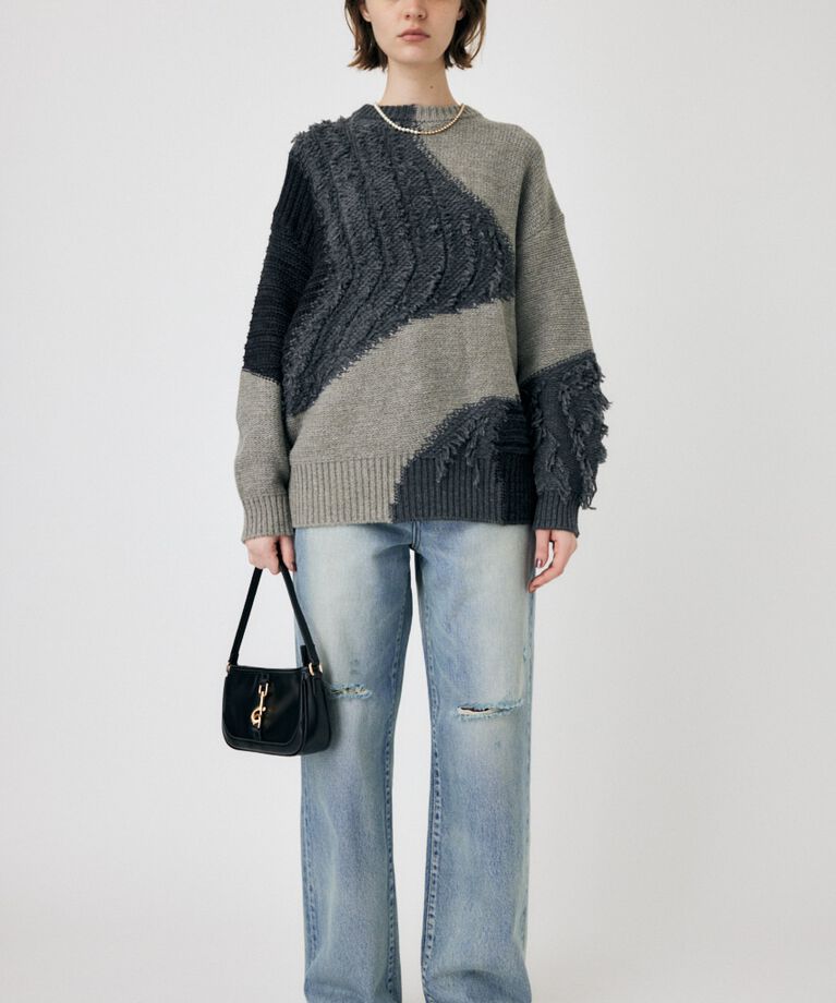 MOUSSY「PATCH DESIGN ニット」|ニット・セーター|