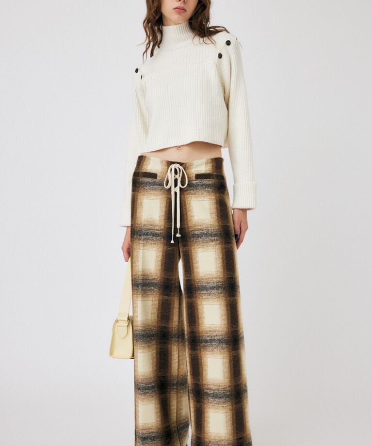 MOUSSY「LAYERED LIKE オープンショルダーニット」|ニット・セーター|O/WHT1