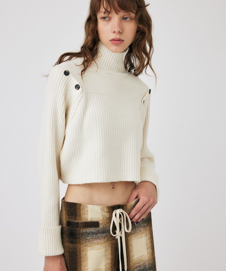 MOUSSY「LAYERED LIKE オープンショルダーニット」|ニット・セーター|