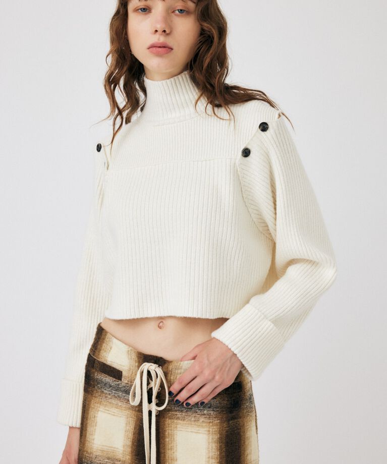 MOUSSY「LAYERED LIKE オープンショルダーニット」|ニット・セーター|