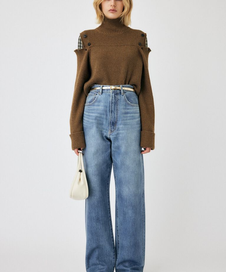MOUSSY「LAYERED LIKE オープンショルダーニット」|ニット・セーター|