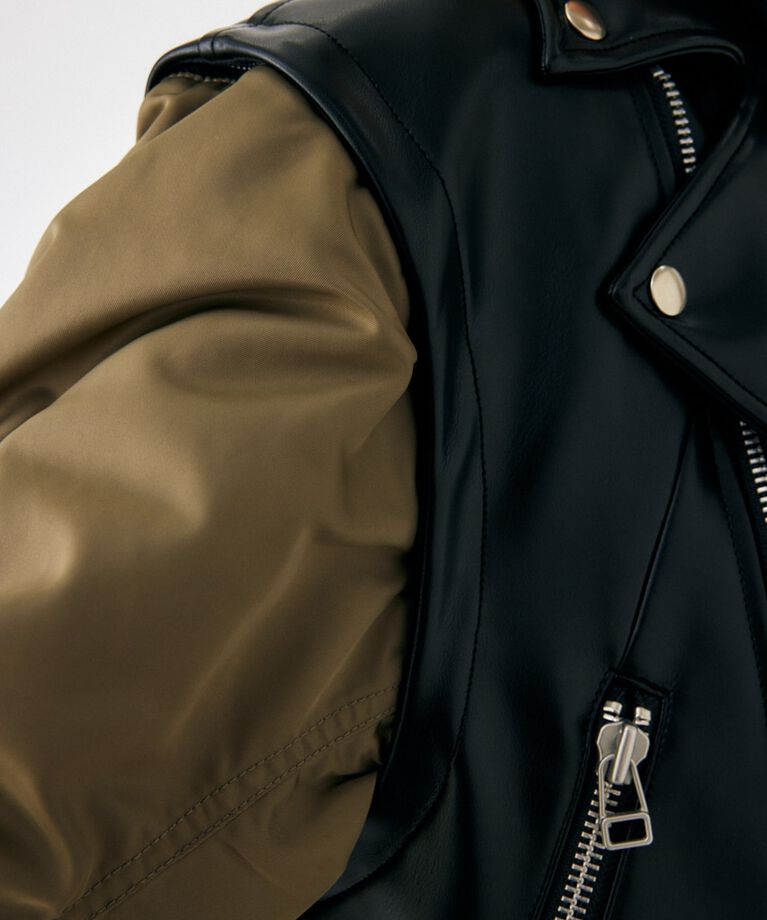MOUSSY「FAUX LEATHER DETACHABLE ジャケット」|その他|
