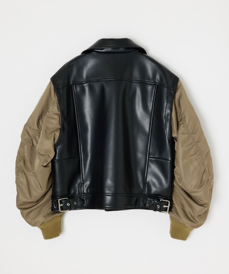MOUSSY「FAUX LEATHER DETACHABLE ジャケット」|その他|