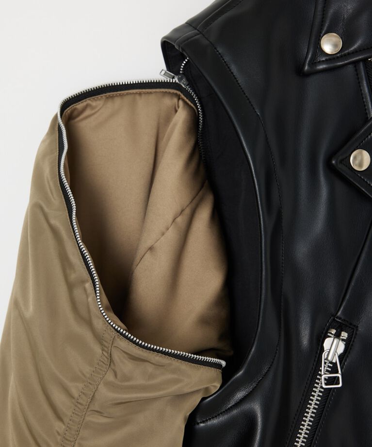 MOUSSY「FAUX LEATHER DETACHABLE ジャケット」|その他|