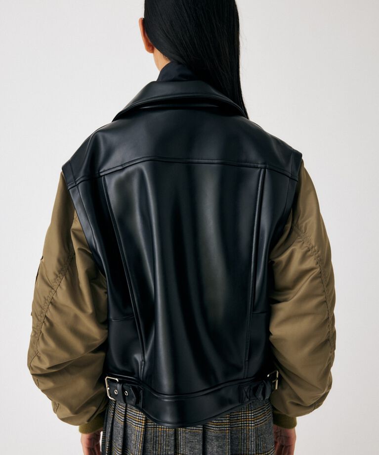 MOUSSY「FAUX LEATHER DETACHABLE ジャケット」|その他|