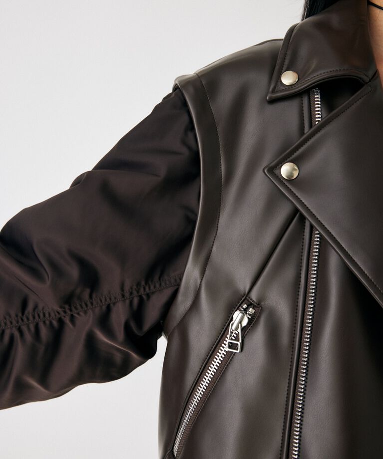 MOUSSY「FAUX LEATHER DETACHABLE ジャケット」|その他|