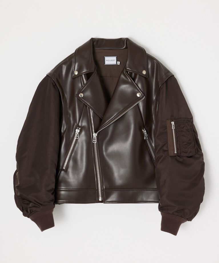 MOUSSY「FAUX LEATHER DETACHABLE ジャケット」|その他|
