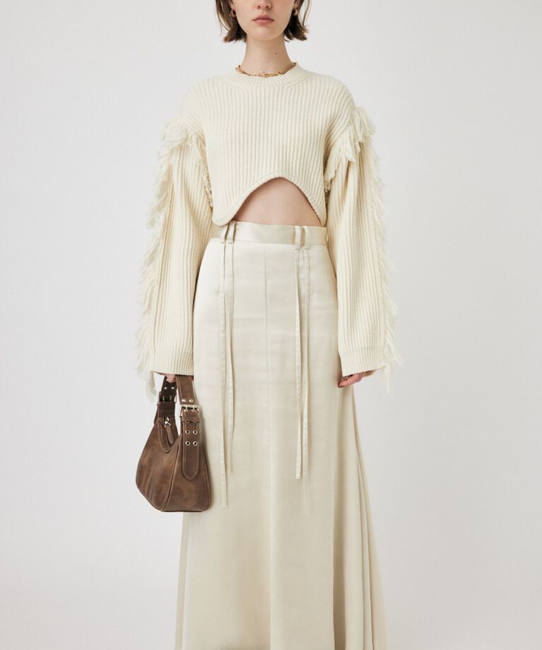 MOUSSY「SATIN FLARE スカート」|スカート|WHT