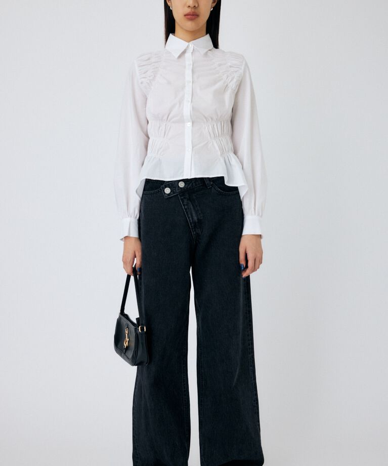 MOUSSY「COTTON GATHER シャツ」|シャツ・ブラウス|