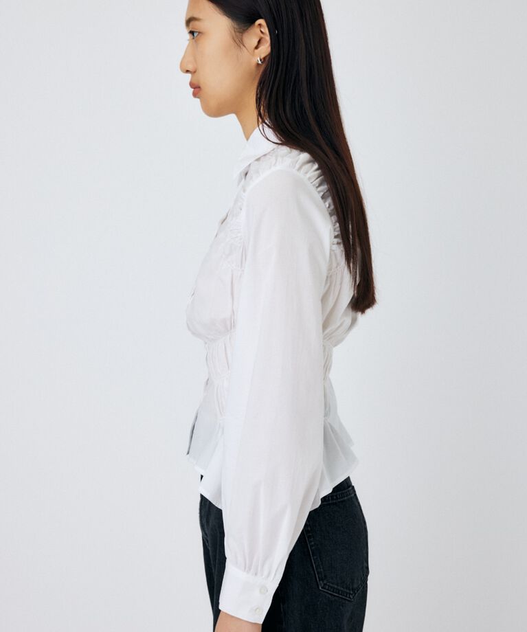 MOUSSY「COTTON GATHER シャツ」|シャツ・ブラウス|