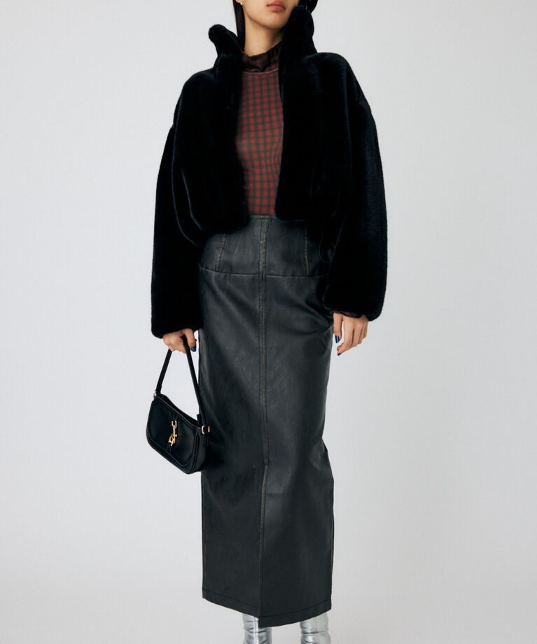 MOUSSY「AGED F／LEATHER スカート」|スカート|