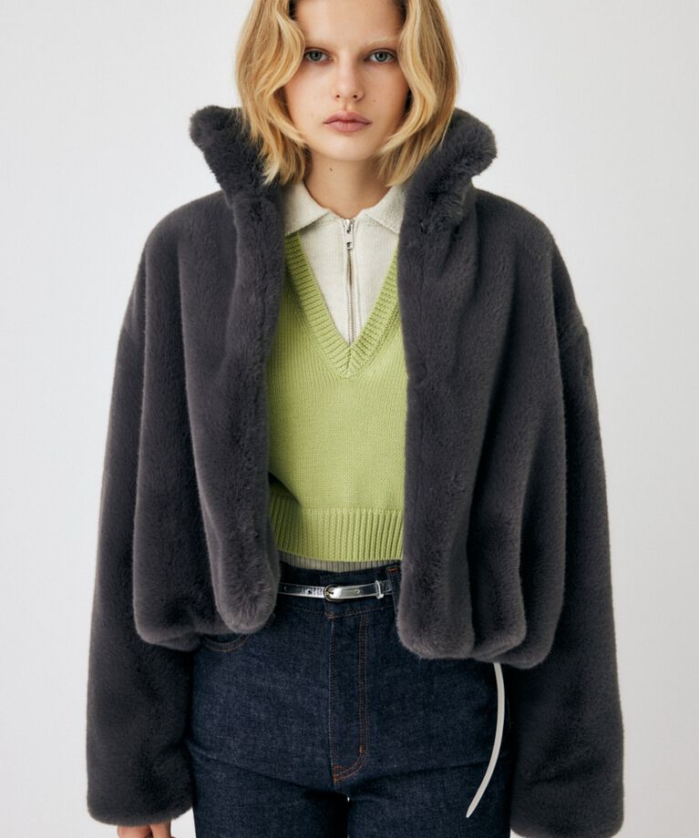 MOUSSY「LAYERED HALF ZIP セーター」|ニット・セーター|