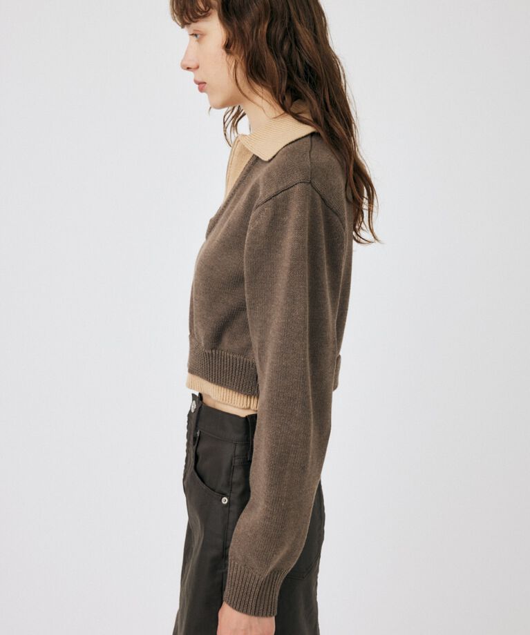 MOUSSY「LAYERED HALF ZIP セーター」|ニット・セーター|