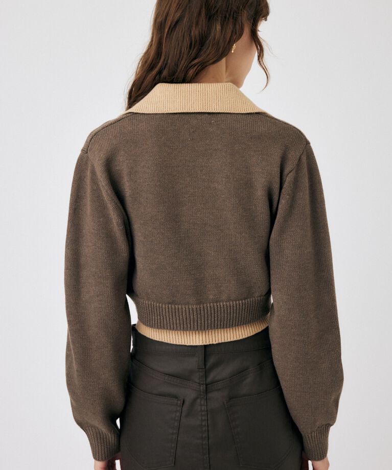 MOUSSY「LAYERED HALF ZIP セーター」|ニット・セーター|