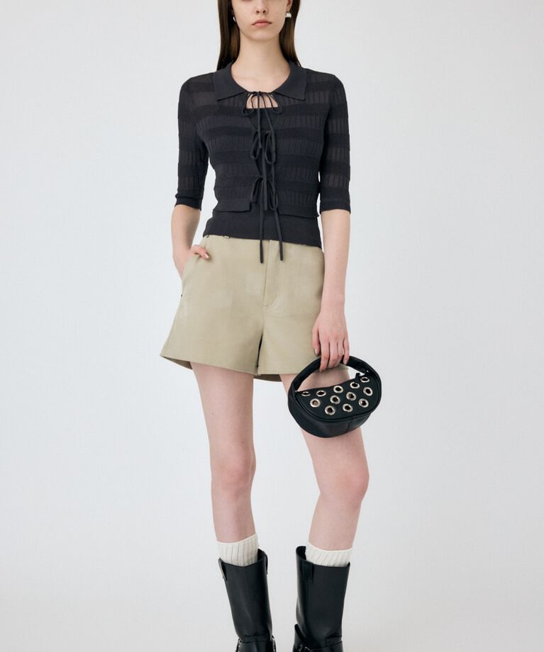 MOUSSY「KNIT CAMI & RIBBON シャツセット」|ニット・セーター|