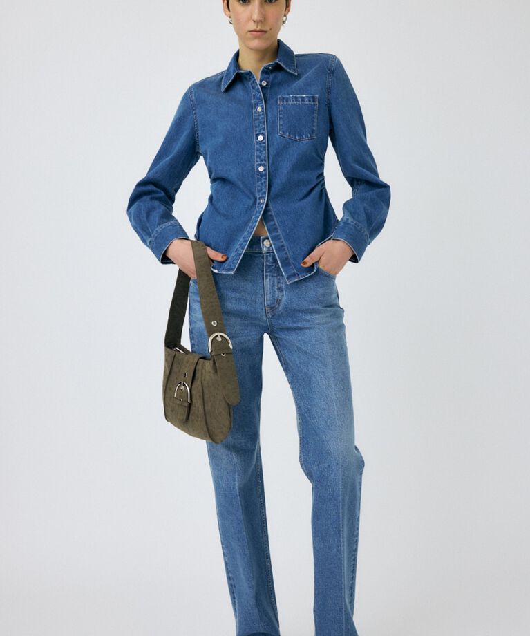 MOUSSY「WAIST FIT デニムシャツ」|シャツ・ブラウス|