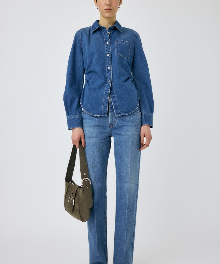 MOUSSY「WAIST FIT デニムシャツ」|シャツ・ブラウス|