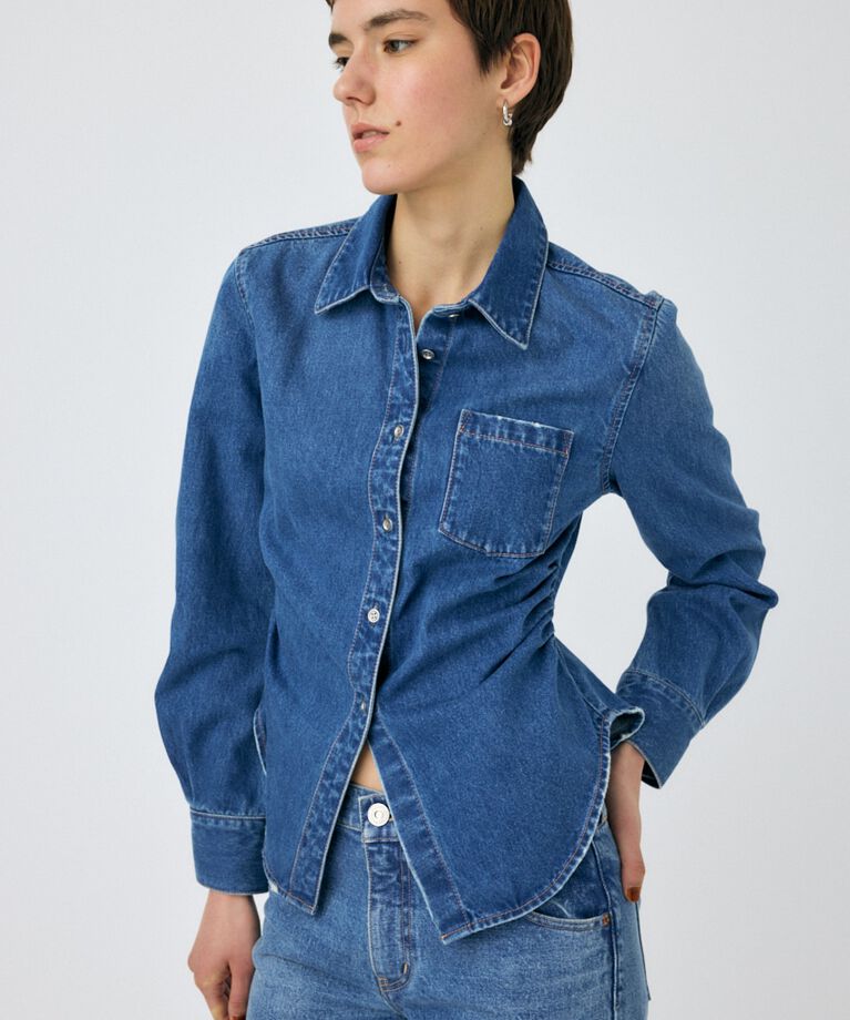 MOUSSY「WAIST FIT デニムシャツ」|シャツ・ブラウス|