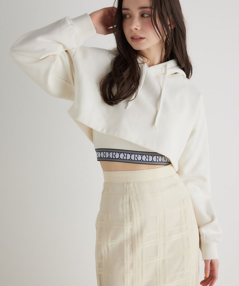 rienda「クロップドフーディースウェットTOP」|Tシャツ・カットソー|