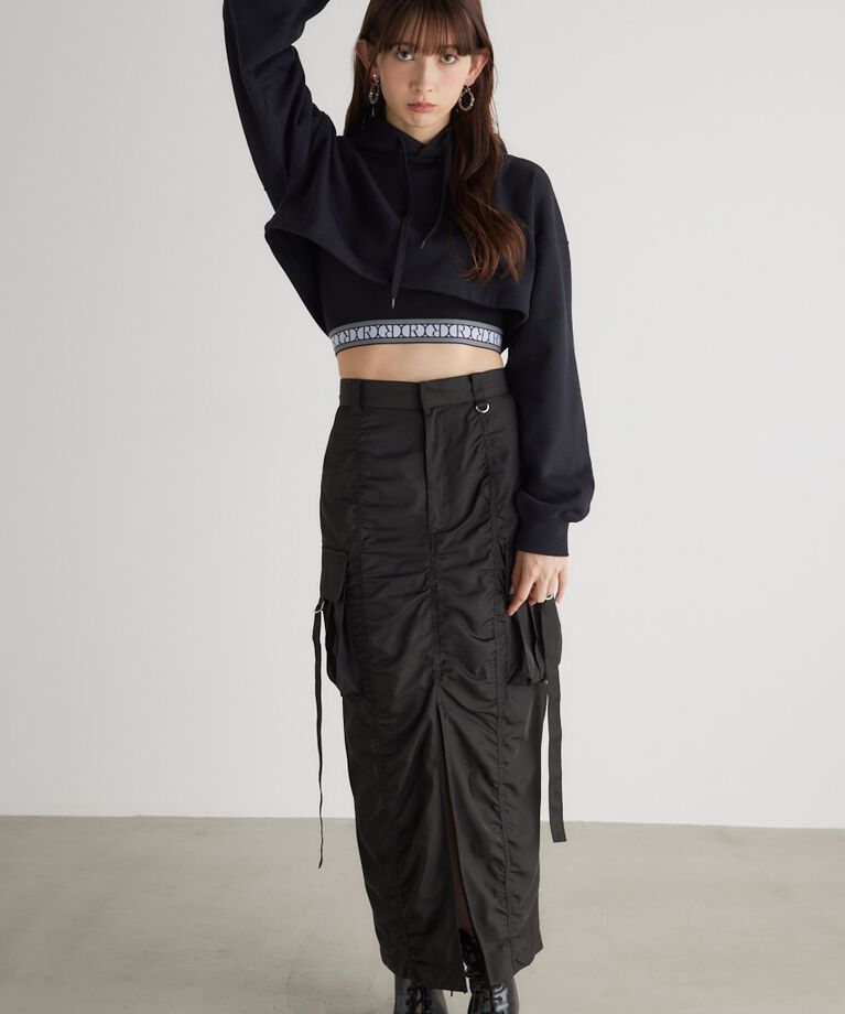 rienda「クロップドフーディースウェットTOP」|Tシャツ・カットソー|