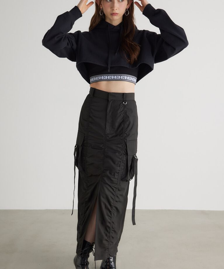 rienda「クロップドフーディースウェットTOP」|Tシャツ・カットソー|