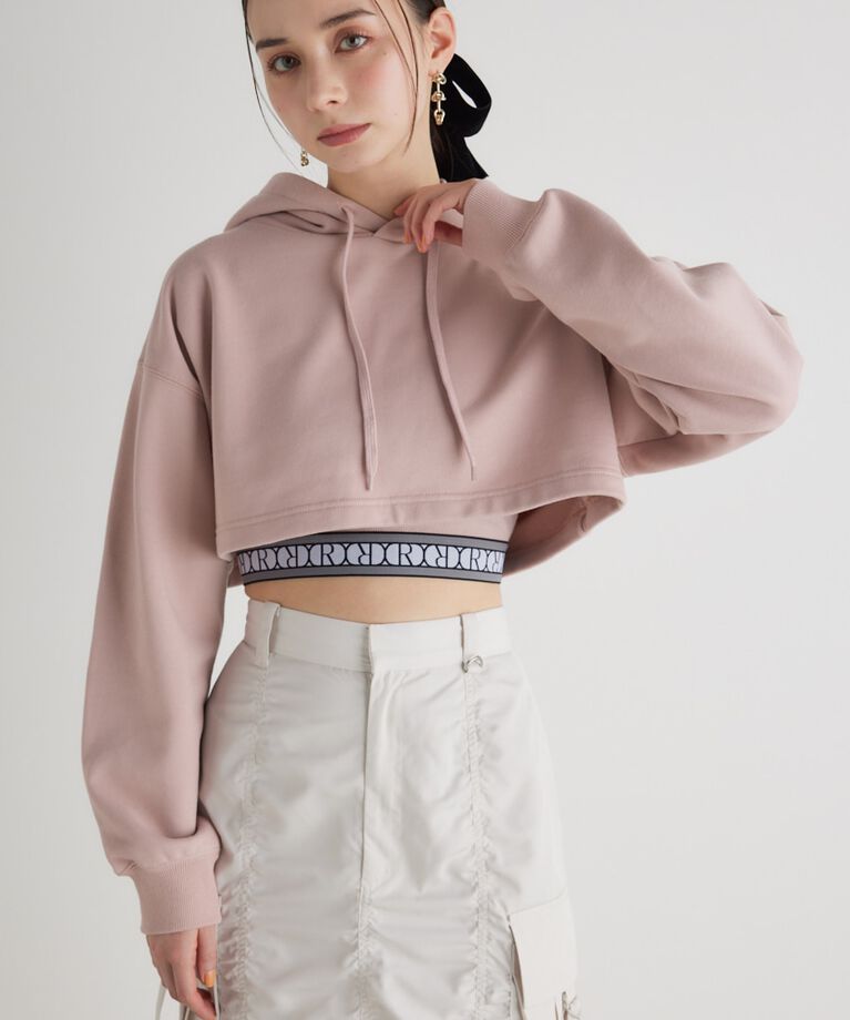 rienda「クロップドフーディースウェットTOP」|Tシャツ・カットソー|PNK